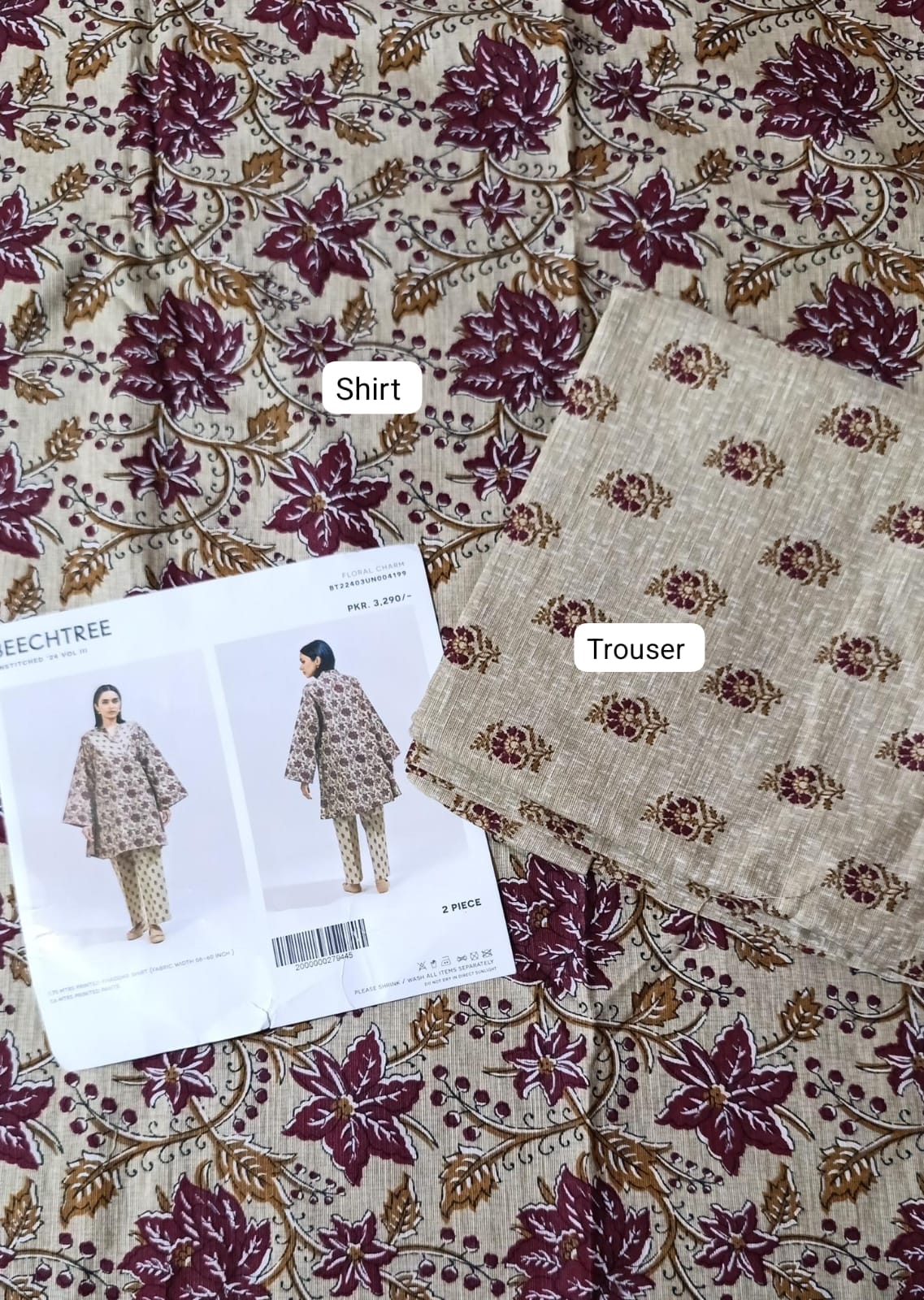 Beechtree khaddar  printed 2pc