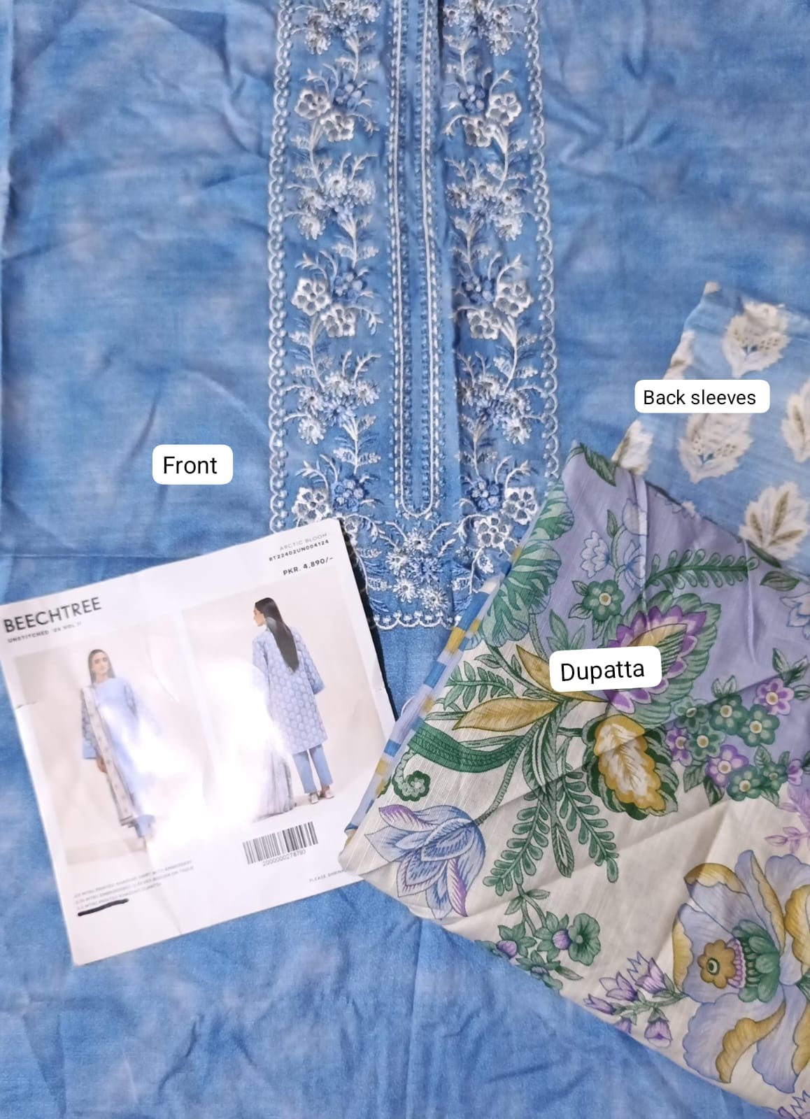Beechtree khaddar printed emb 2pc