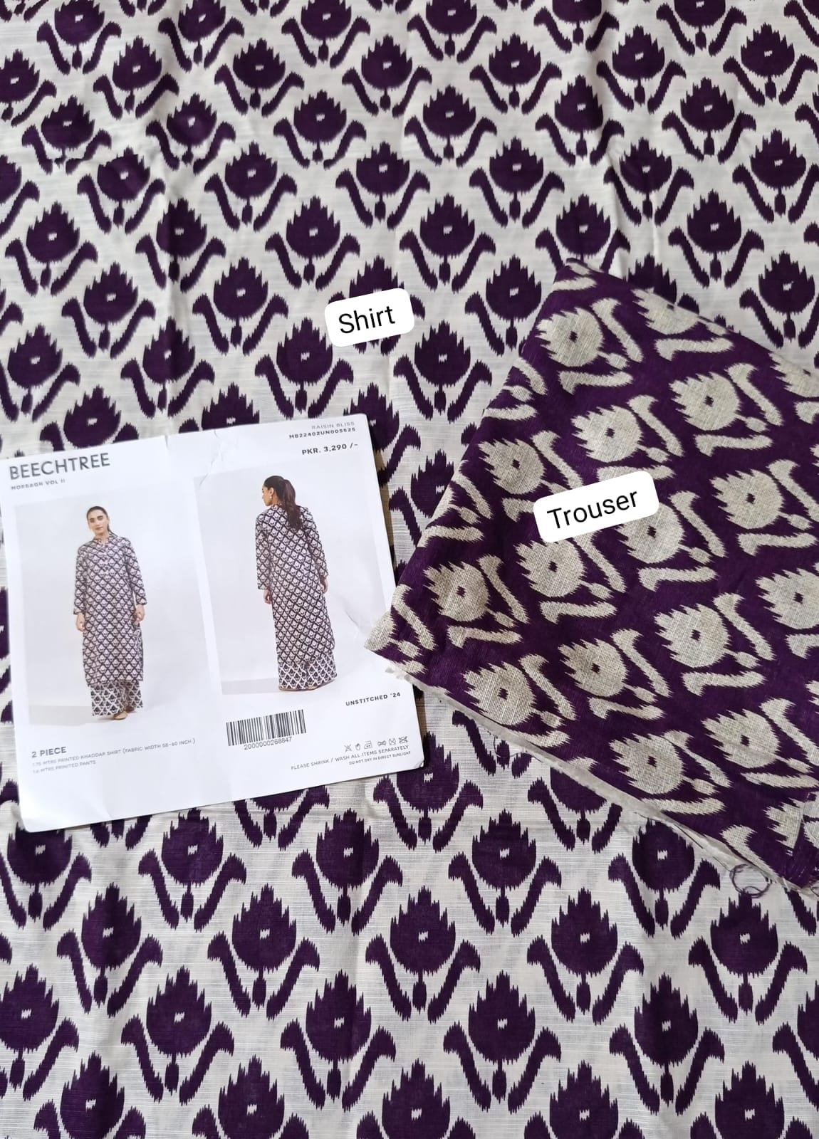 Beechtree khaddar  printed 2pc