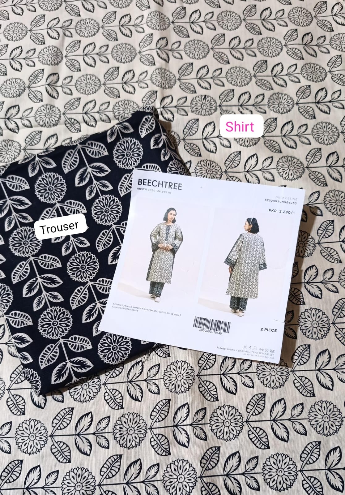 Beechtree khaddar   printed 2pc