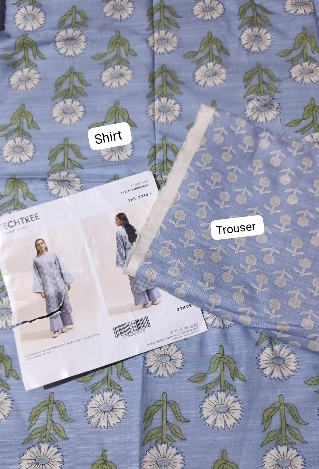 Beechtree khaddar   printed 2pc