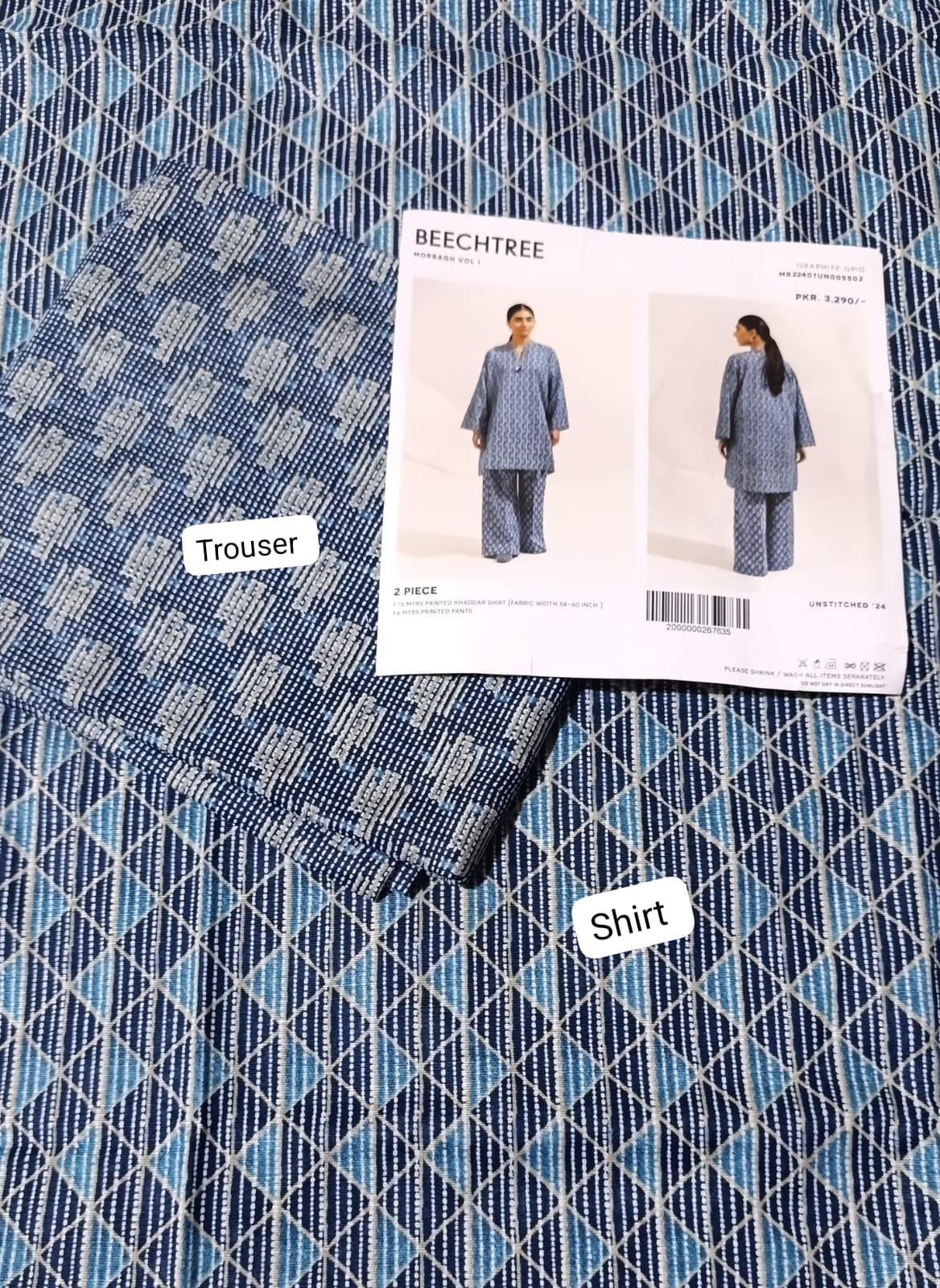 Beechtree khaddar  printed 2pc
