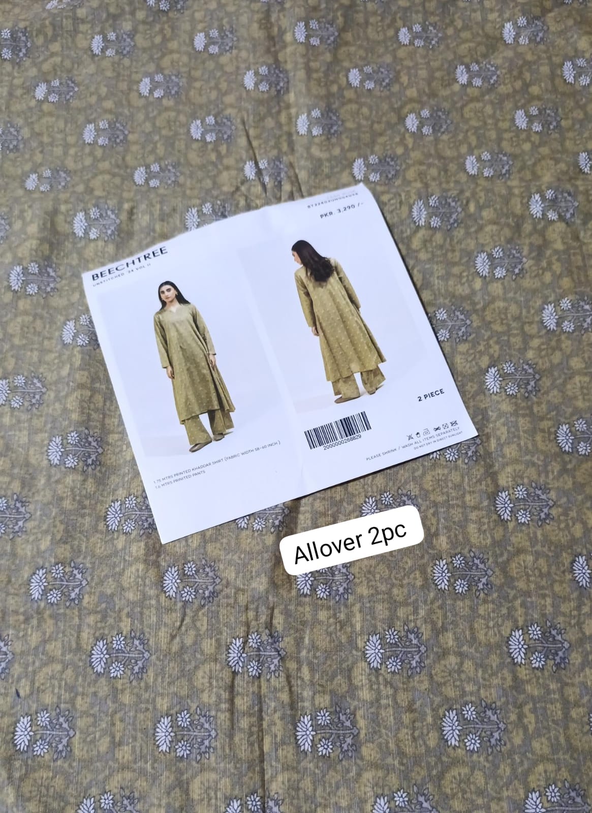 Beechtree khaddar allover  printed 2pc