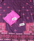 HussainRehar khaddar plain shirt trausar with printed shawl
