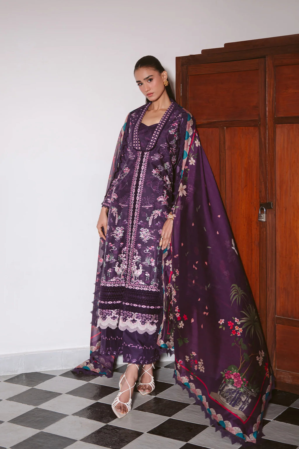 ayzel by afrozeh printed emb lawn 3pc