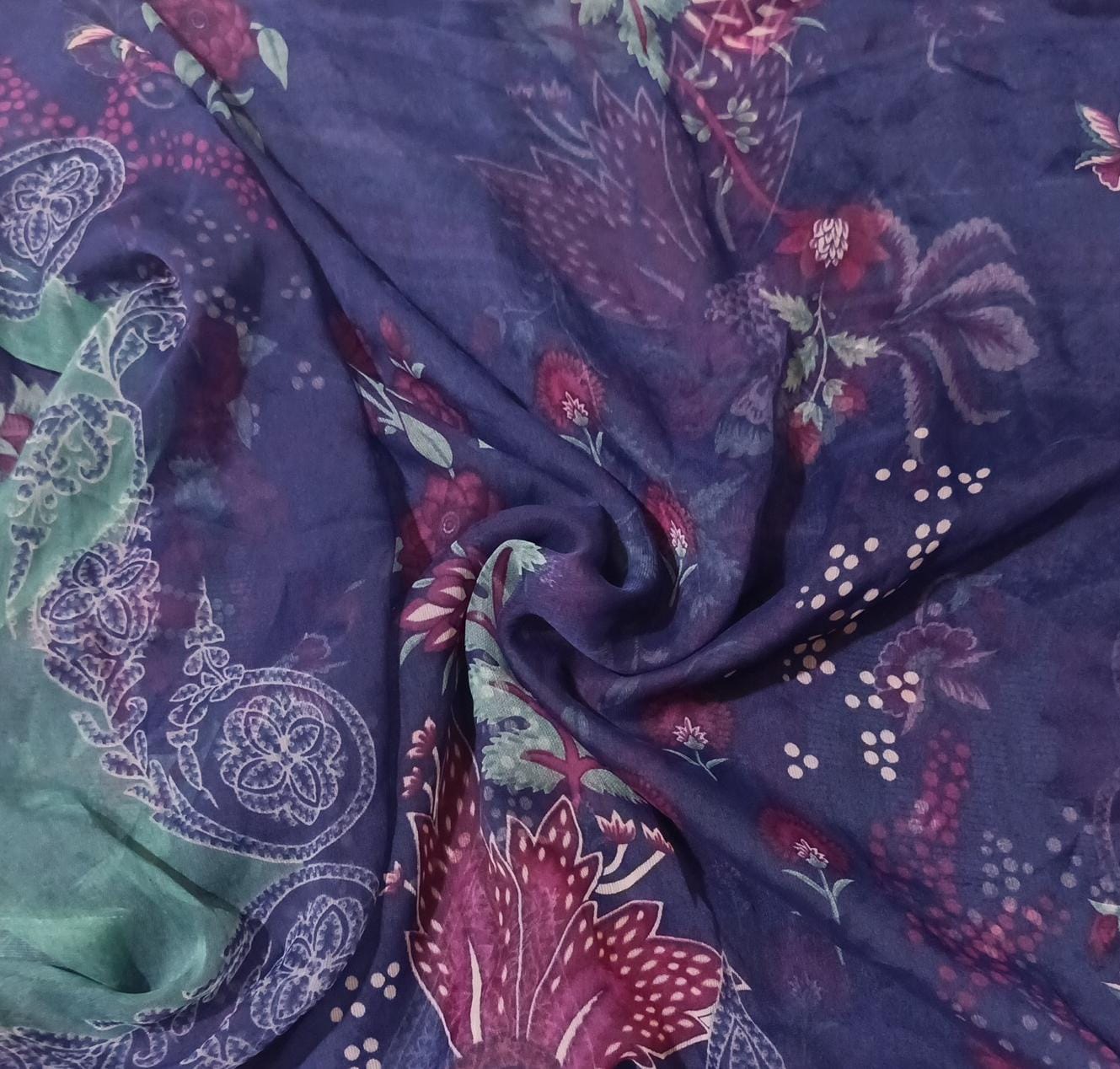 Warda printed dupatta bamber chiffon dupatta (Copy)