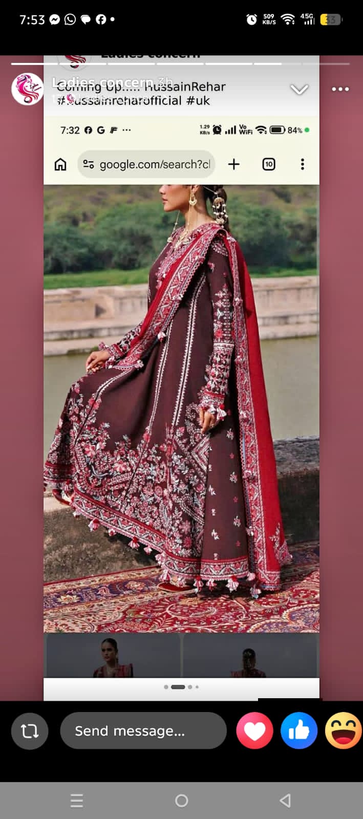 HussainRehar embroiderd frock with trouser