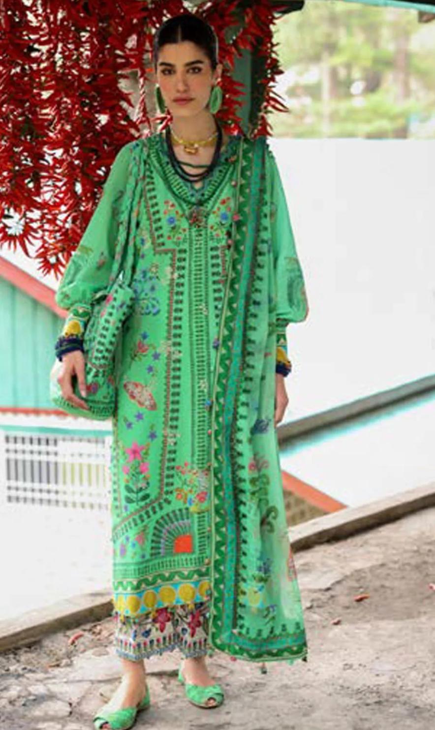 ZAHA LAWN UNSTITCHED 3 PIECE SUIT