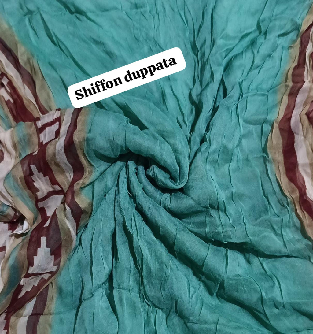 Zarashah jahan printed bamber shiffon duppata