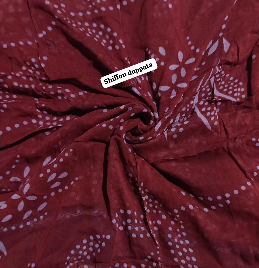 Zarashah jahan  printed bamber shiffon dupatta