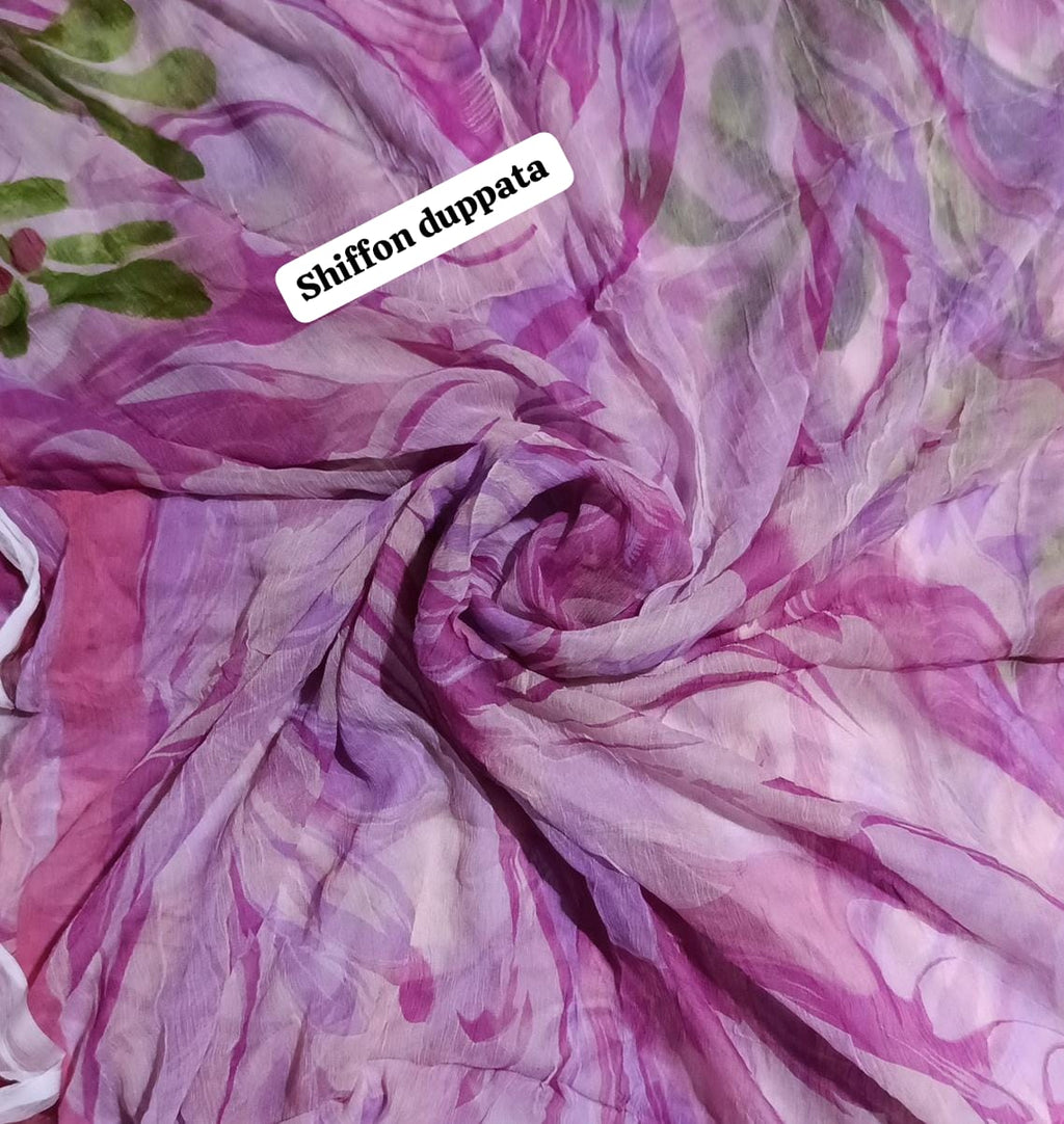 Zarashah jahan printed pure shiffon dupatta