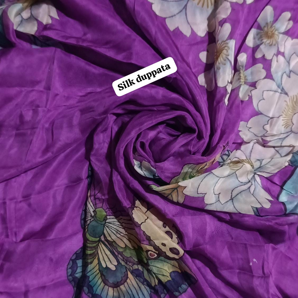 Zarashah jahan printed silk dupatta
