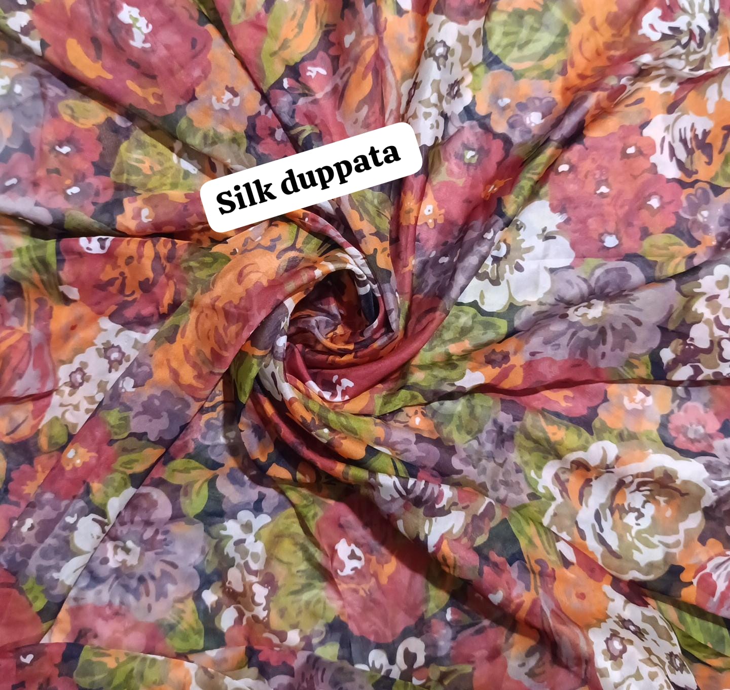 Zarashah jahan printed silk dupatta