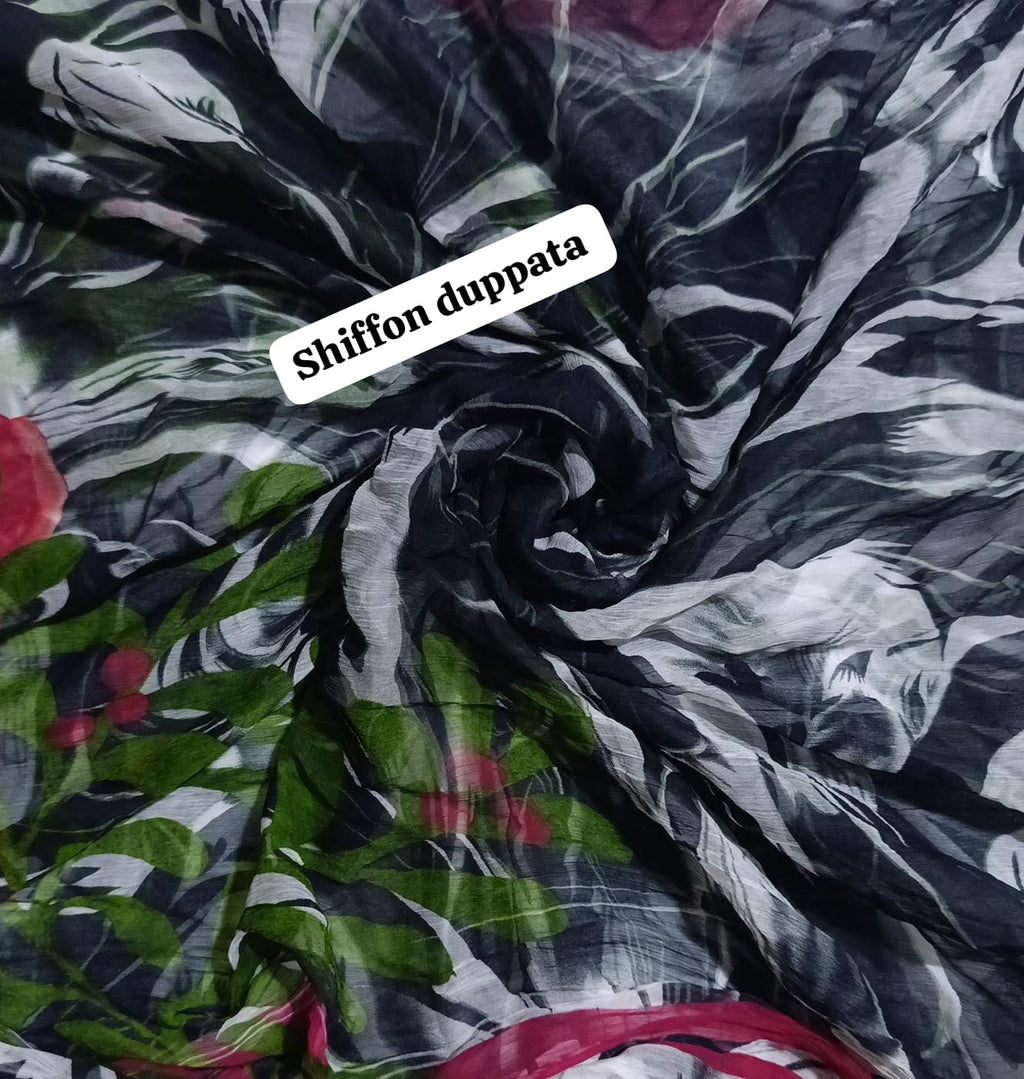 Zarashah jahan printed shiffon dupatta