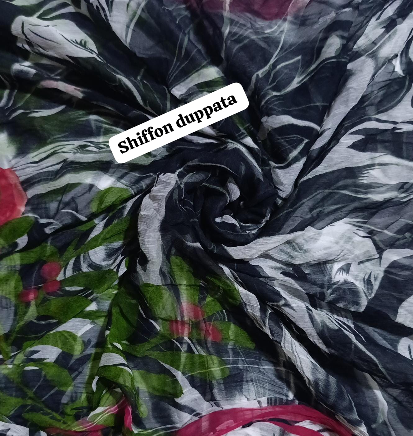 Zarashah jahan printed shiffon dupatta