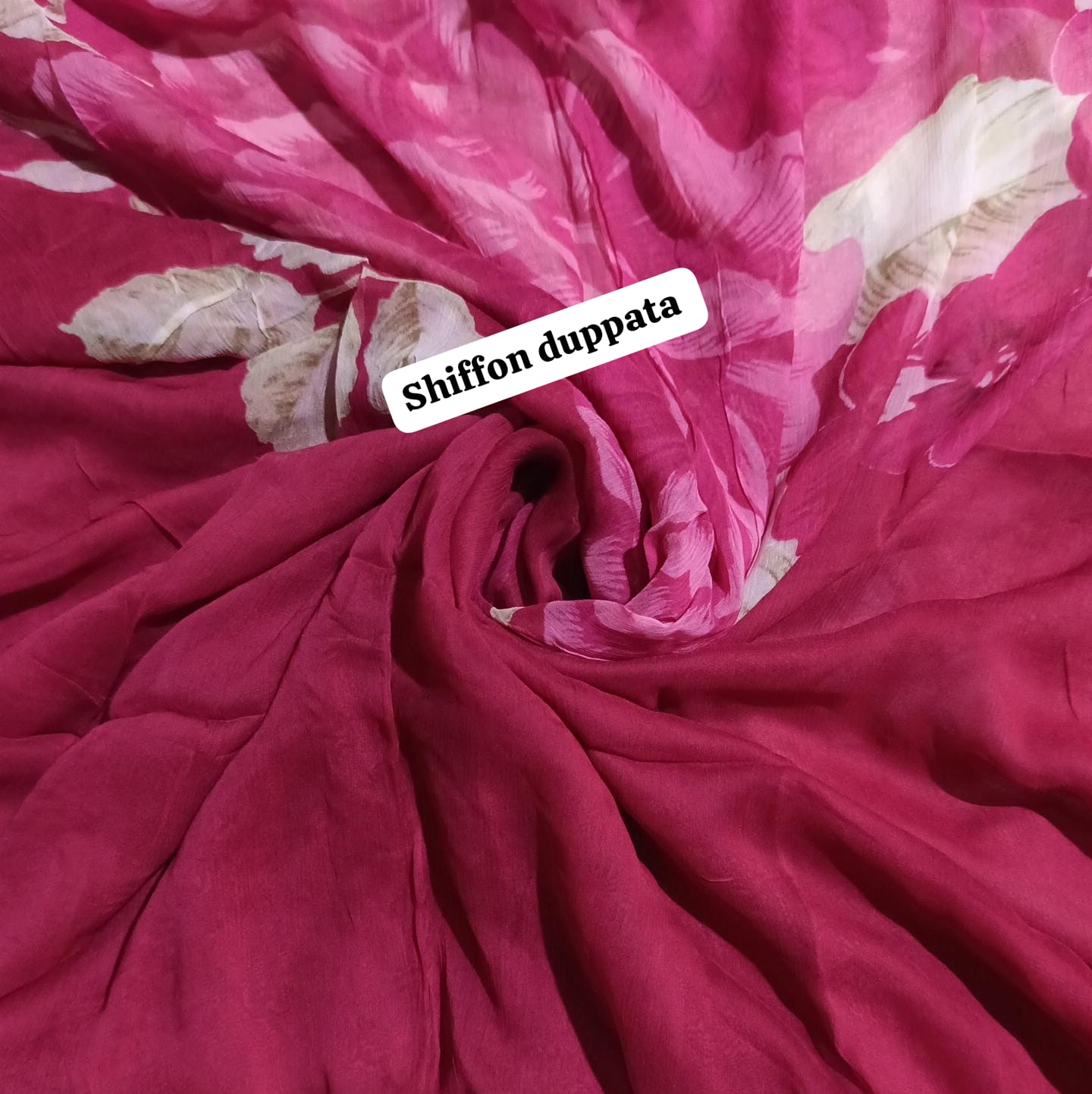 Zarashah jahan printed bamber shiffon dupatta