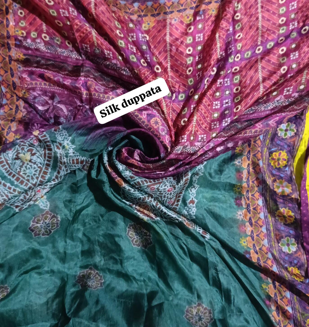 Zarashah jahan printed silk dupatta