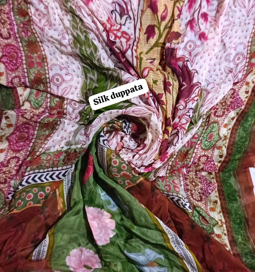 Zarashah jahan printed silk dupatta