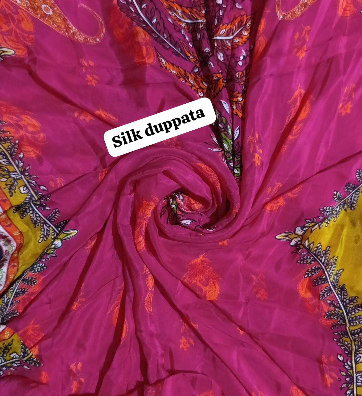 Zarashah jahan printed silk dupatta