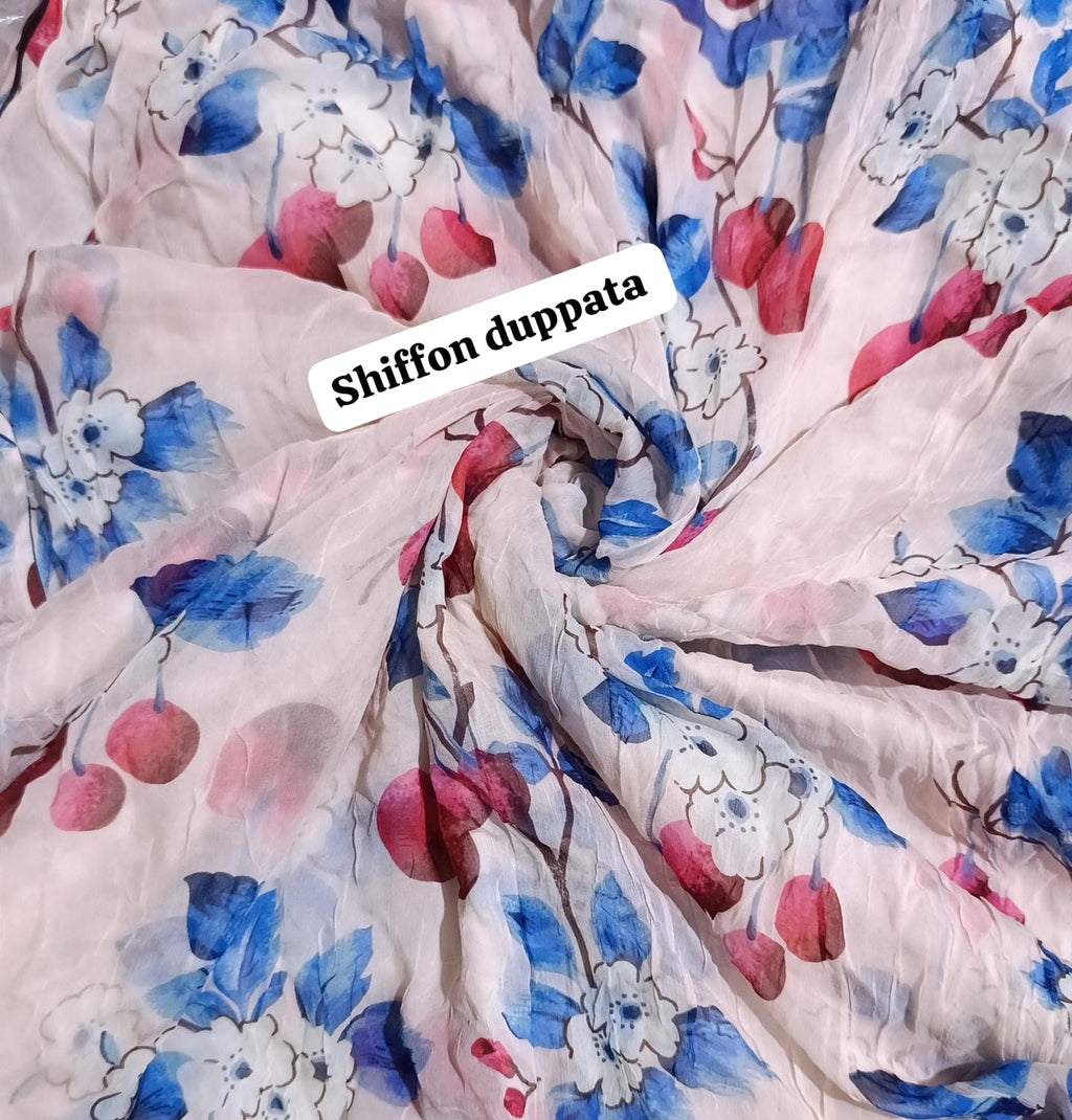 Zarashah jahan printed bamber shiffon duppata