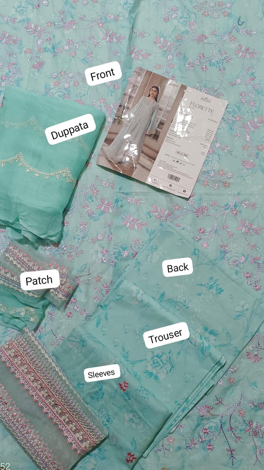 Ayzel by afrozeh printed emb lawn 3pc