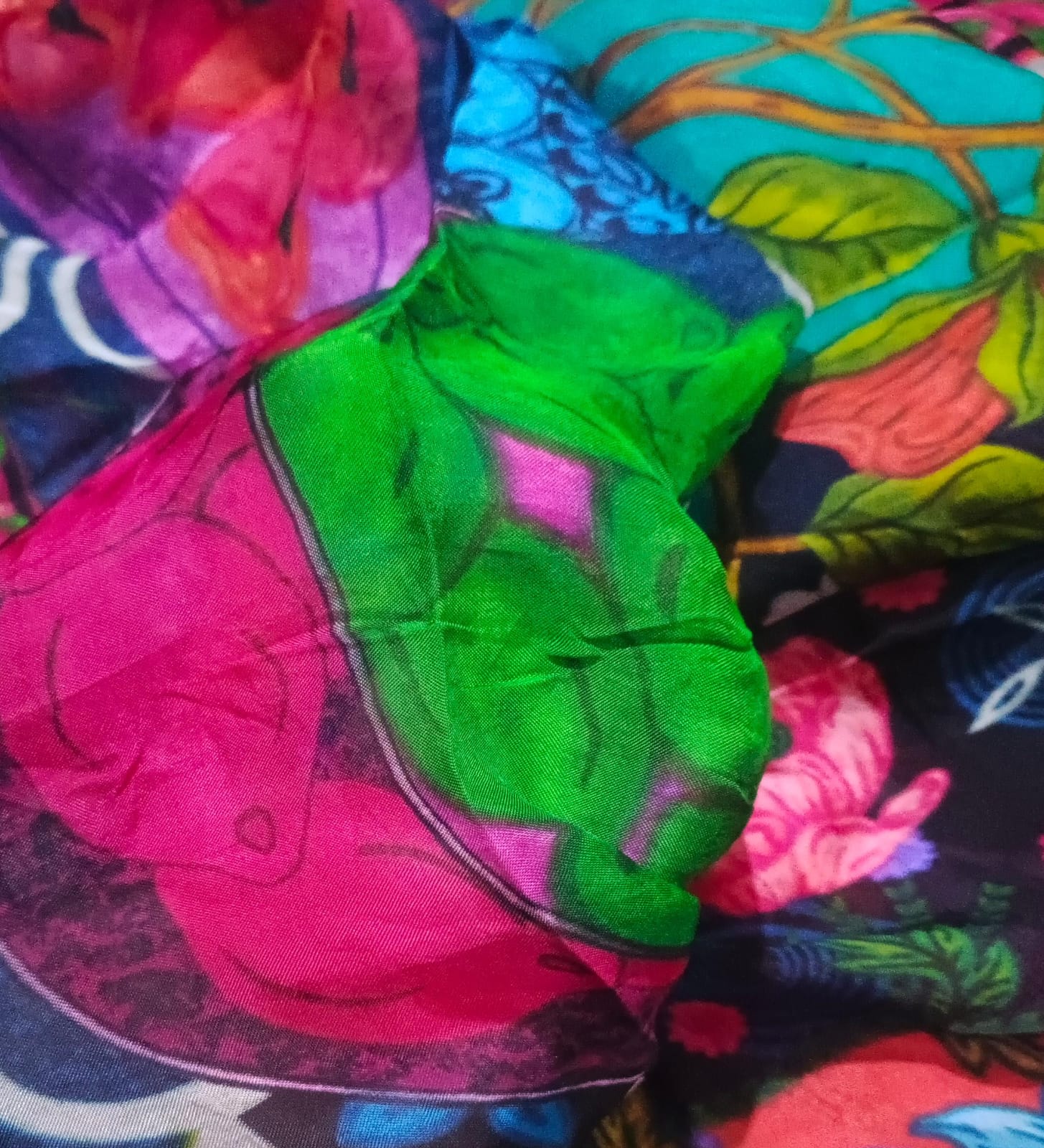 Hussain rehan printed silk dupatta