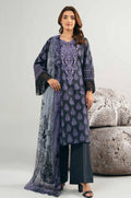 Nishat printed lawn 3pc with emb patch