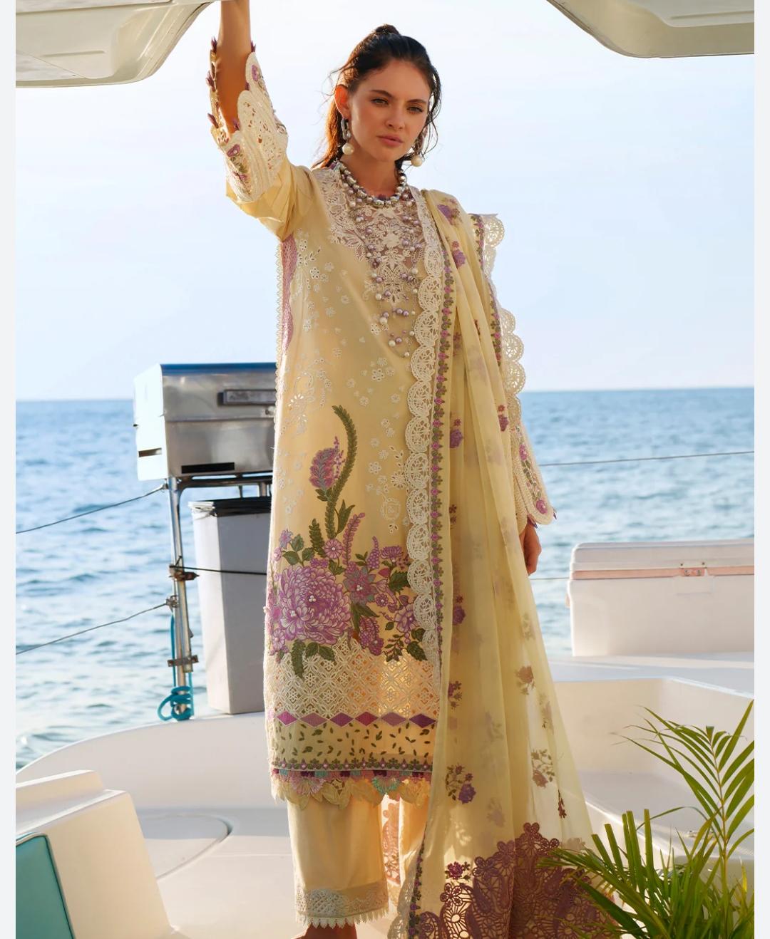 AJR emb lawn fresh 3pc unstitched