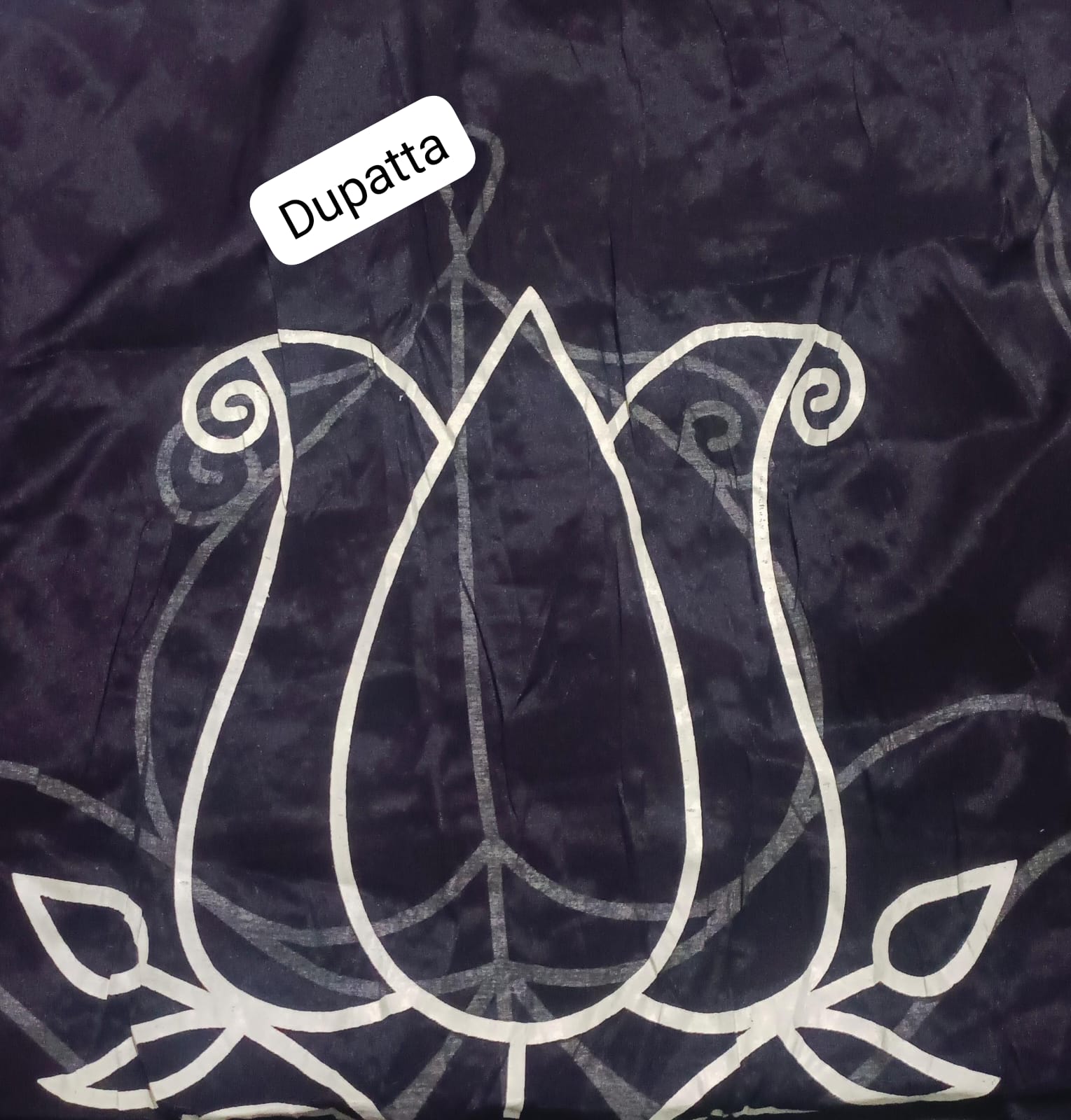Zarashahjhn LAWN SILK BLOCKPRINT  dupatta