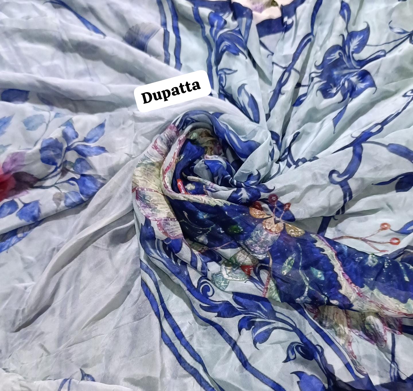 Zarashahjhan printed silk dupatta