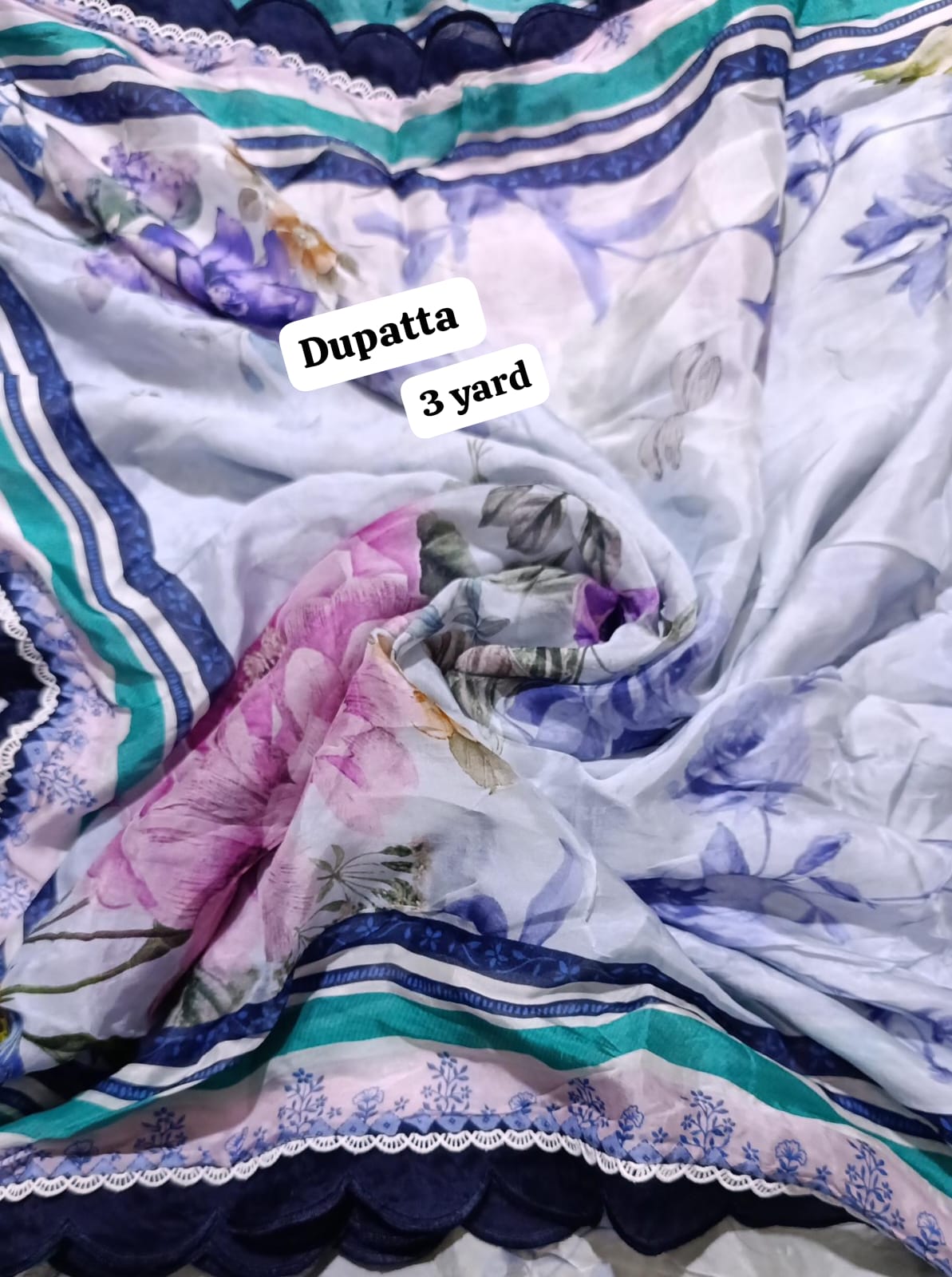 Zarashahjhan printed silk  ready to wear dupatta