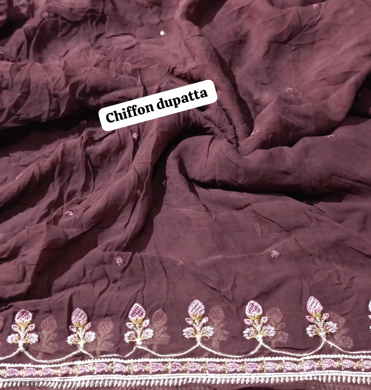 Zarashshjhan emb chiffon dupatta