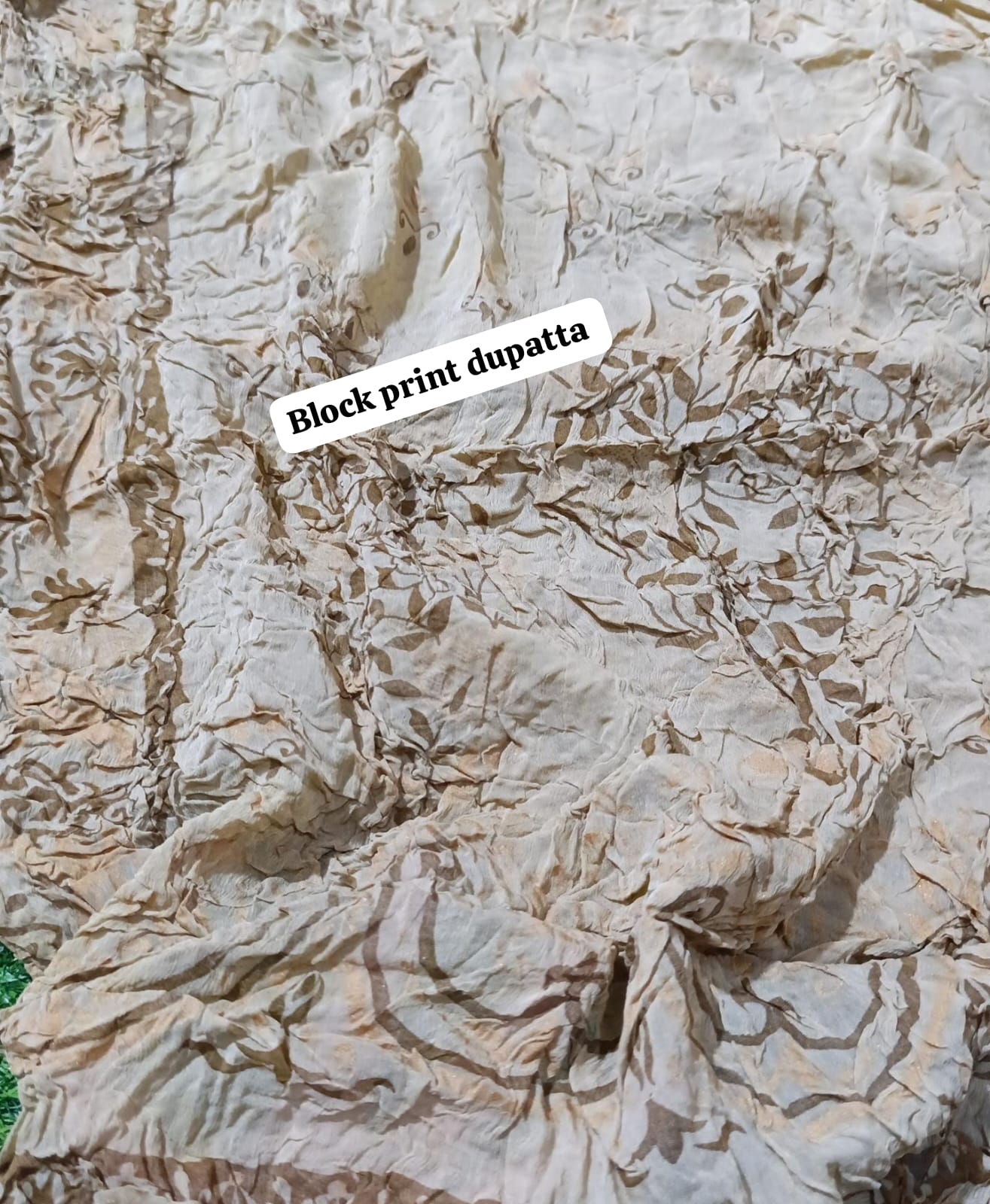 Branded  Block print chiffon dupatta