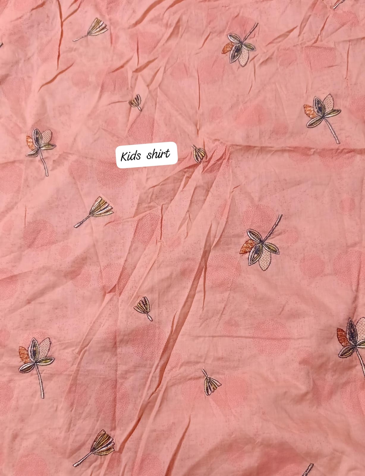 Branded emb  lawn kids shirt
