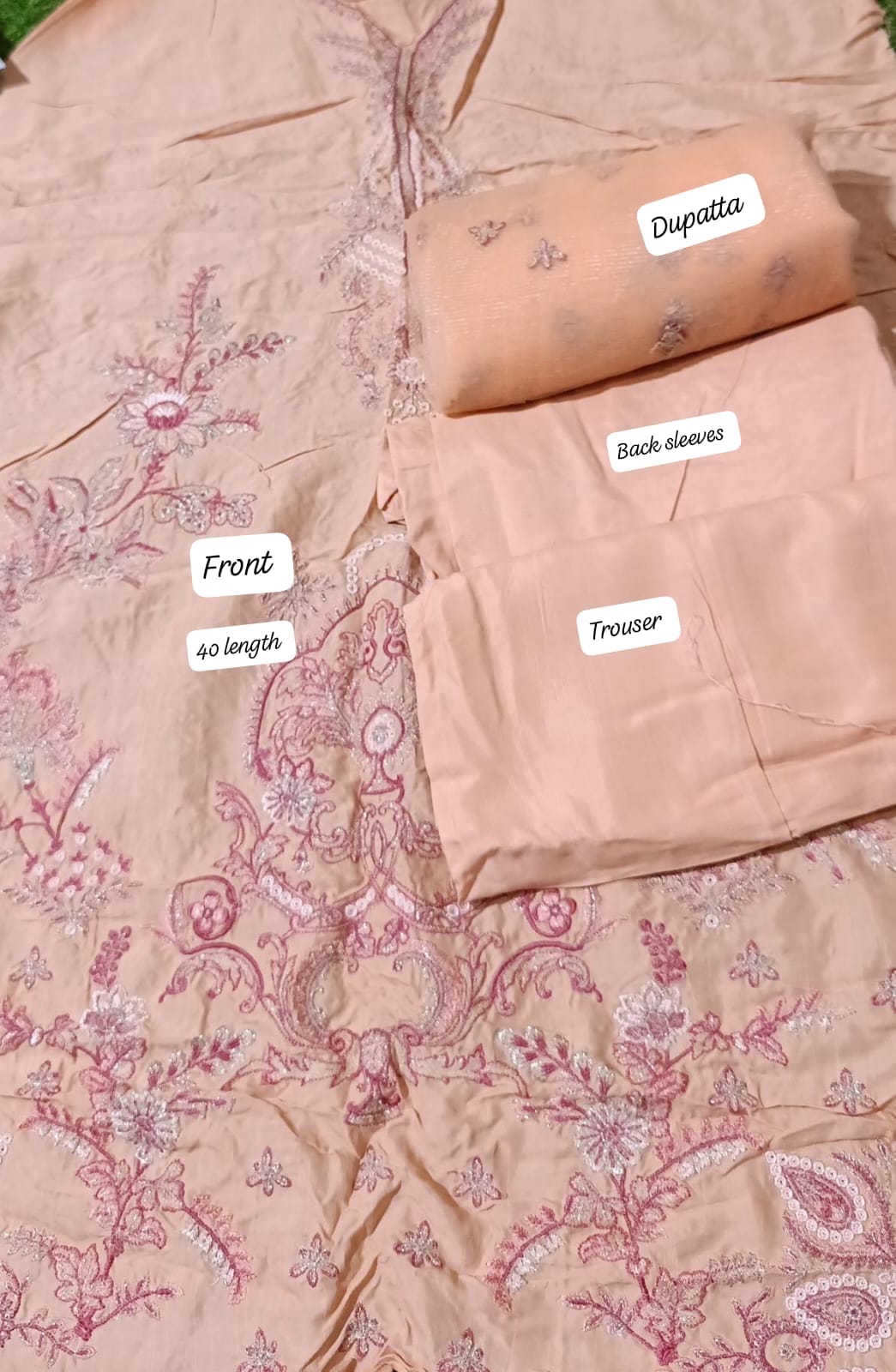 BAROUQUE Emb raw silk 3pc