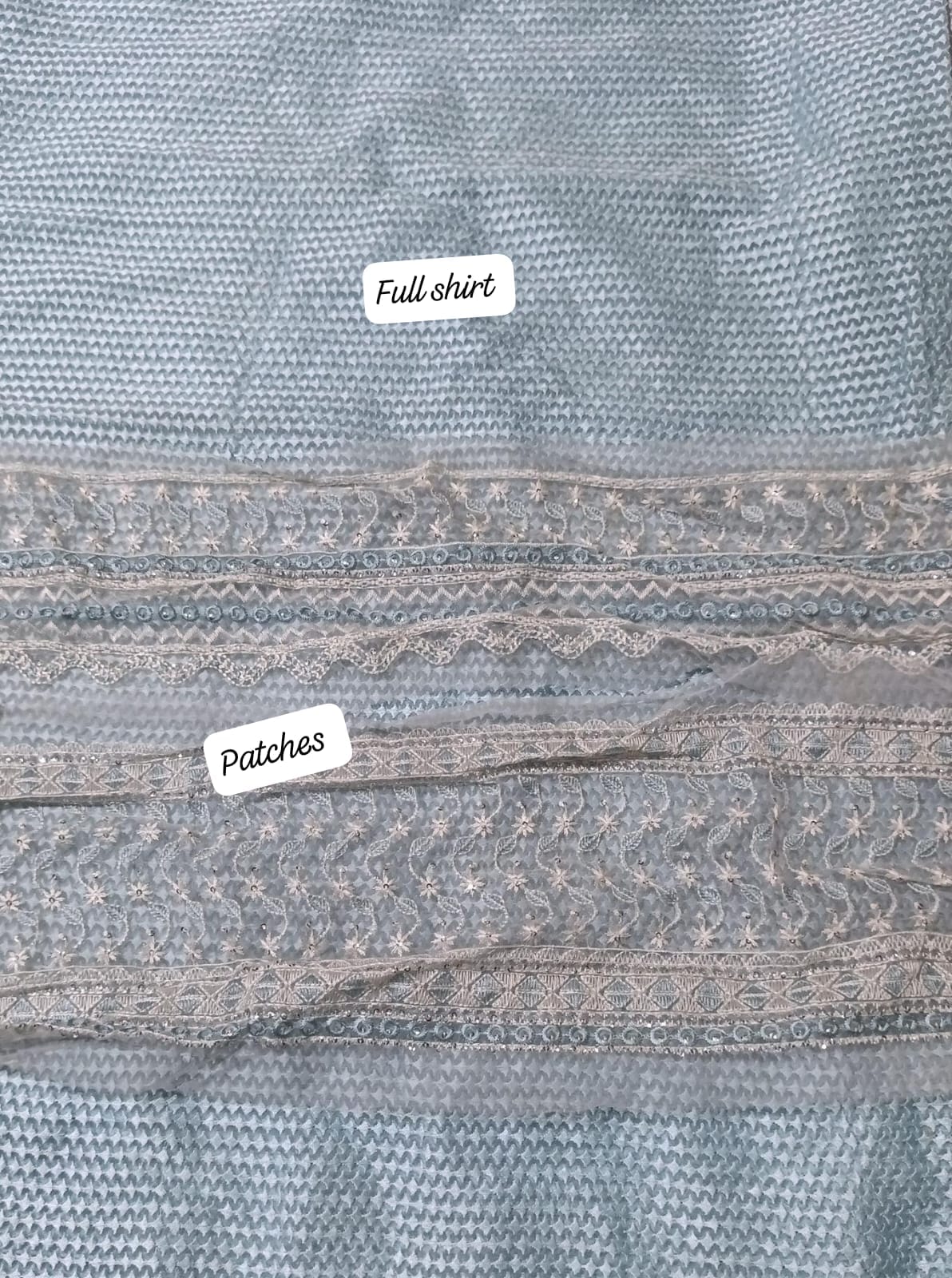 Branded emb  soft organza shirt