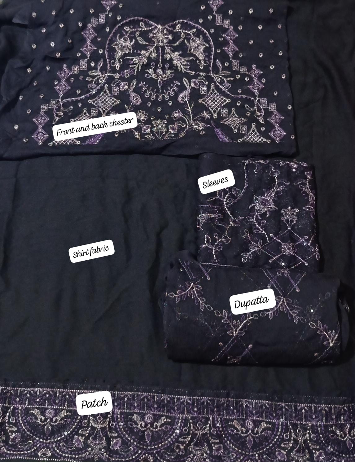 BRANDED emb  chiffon 2pc