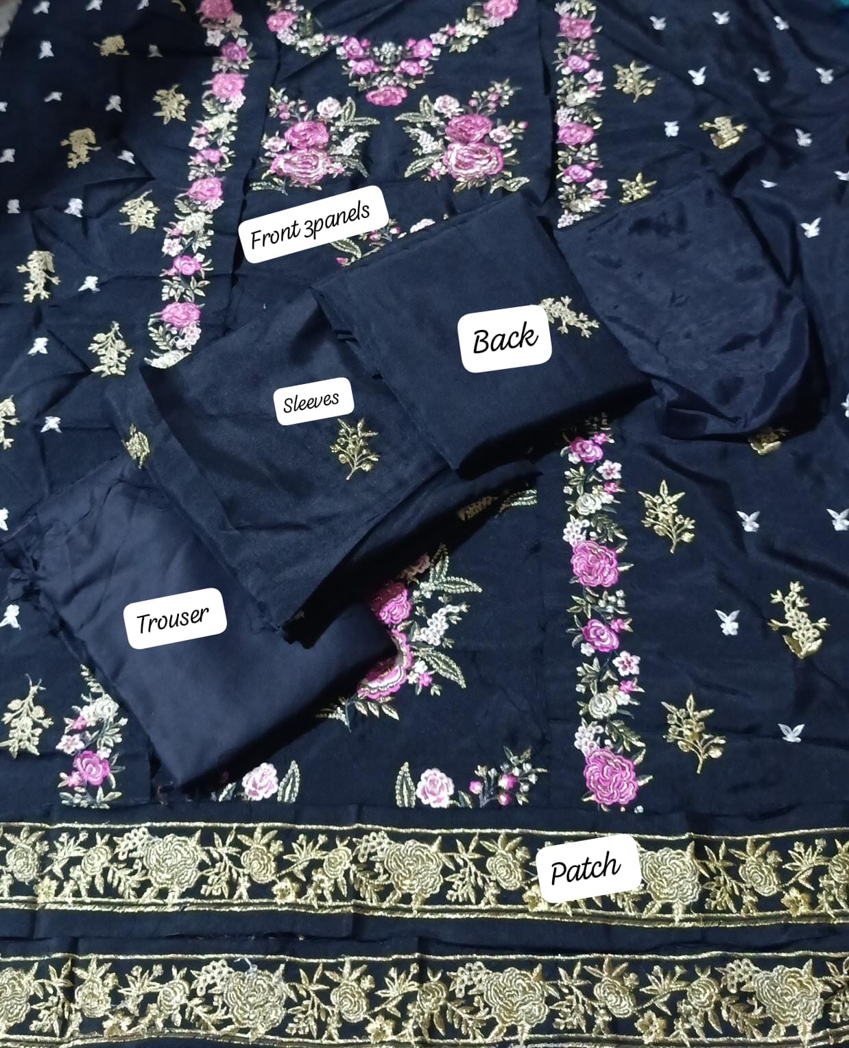 Ethnic silk emb 2pc leftover