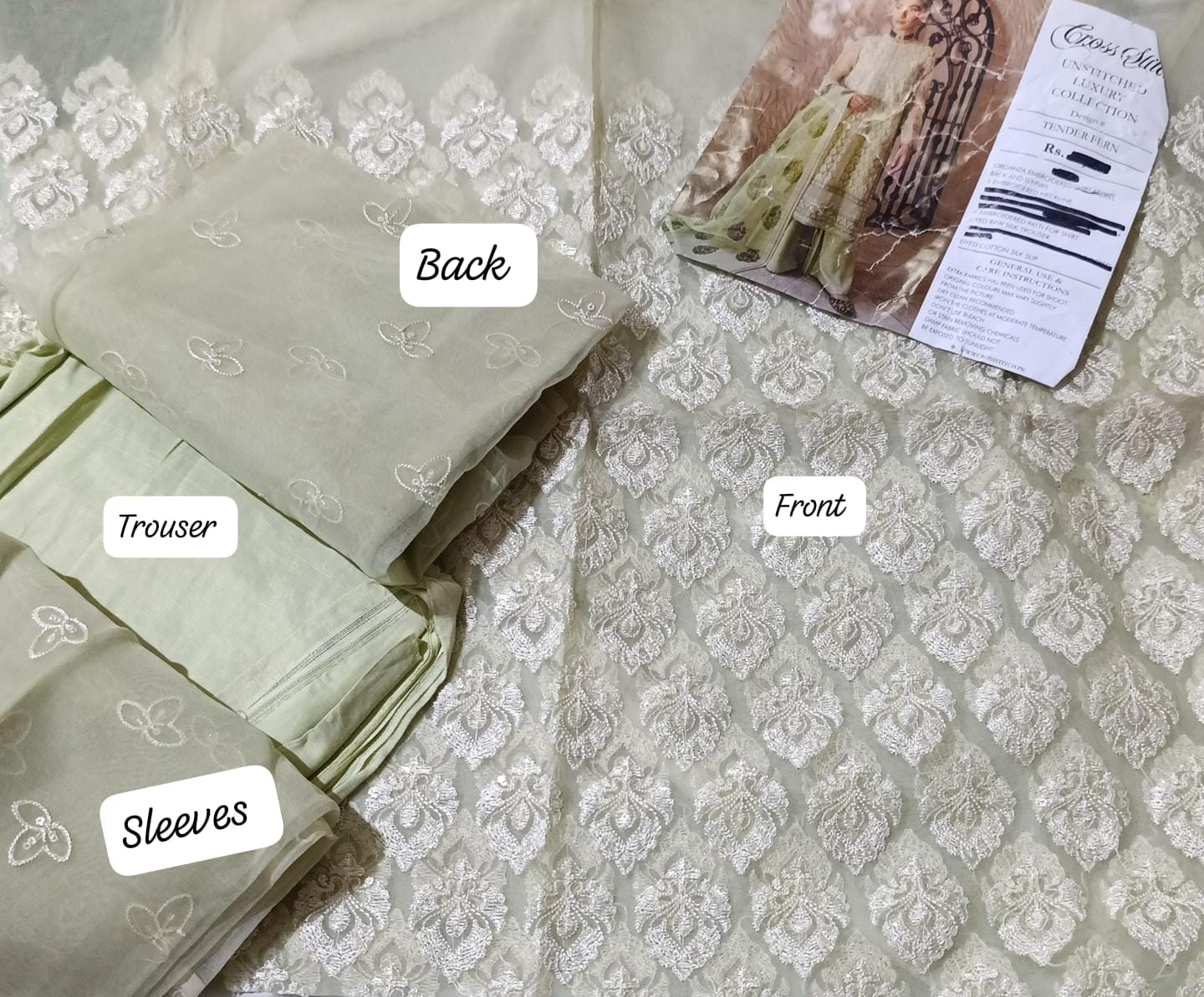 Cross stitch organza emb 2pc