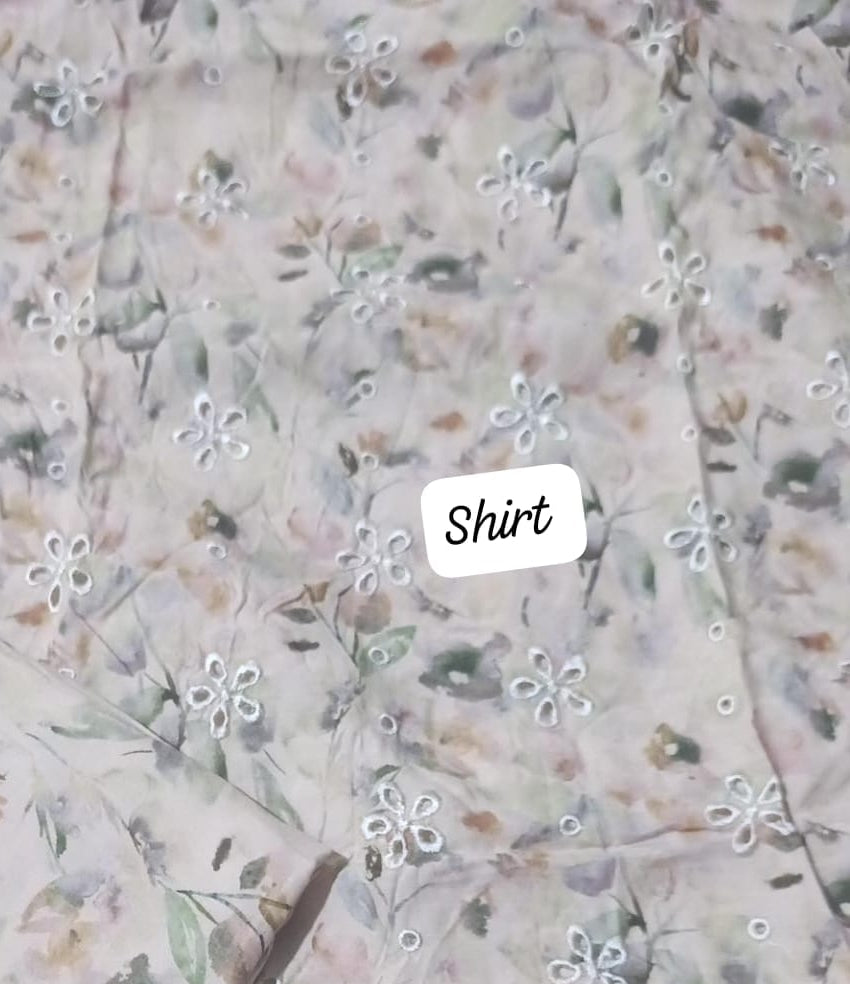 Cross stitch emb COTTON silk shirt
