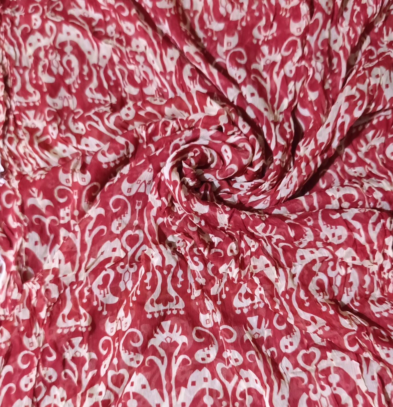 KESARIA printed chiffon dupatta