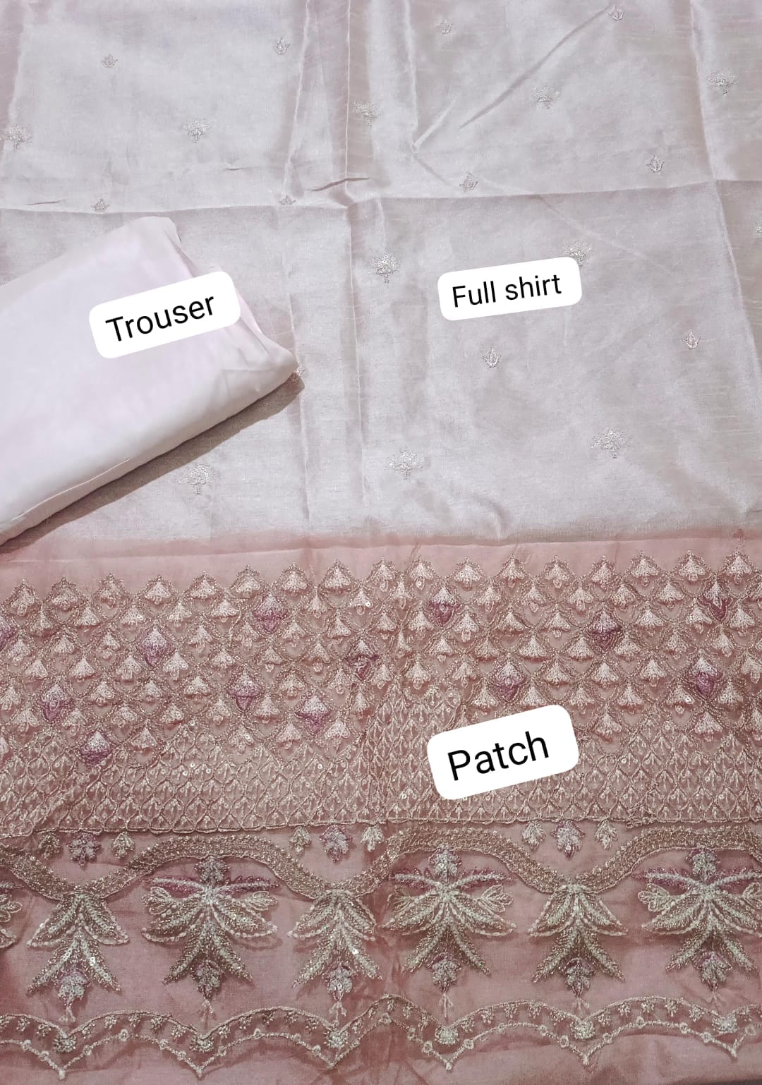 BRANDED emb cotton silk 2pc