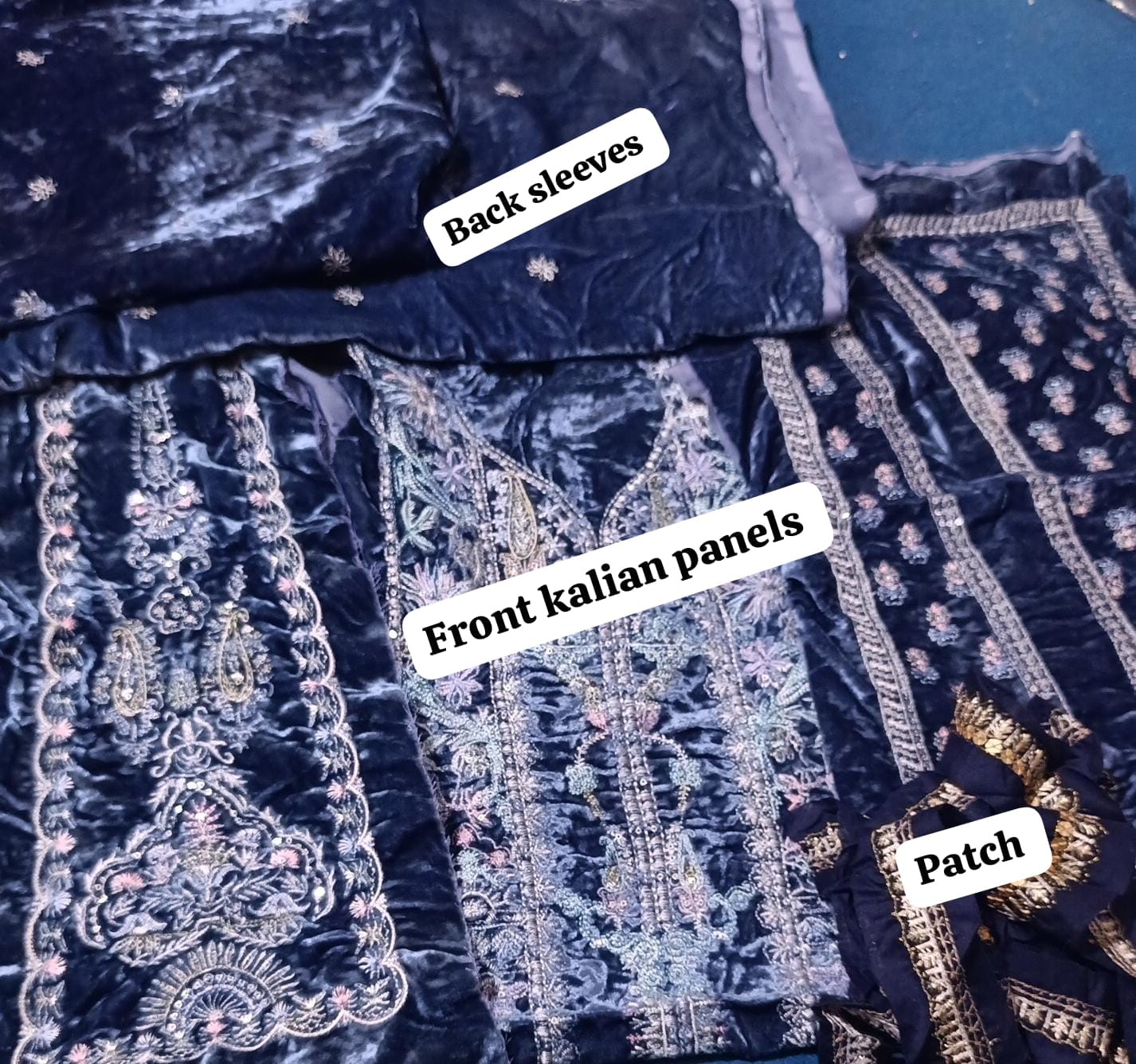 Sana safinaz Winter emb velvet shirt