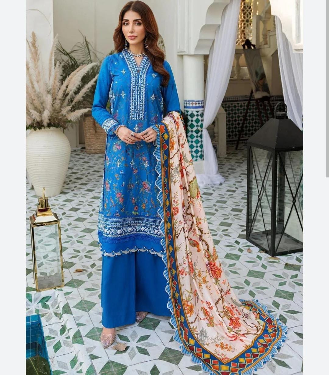 Noor by sadia asad winter  emb linen 3pc