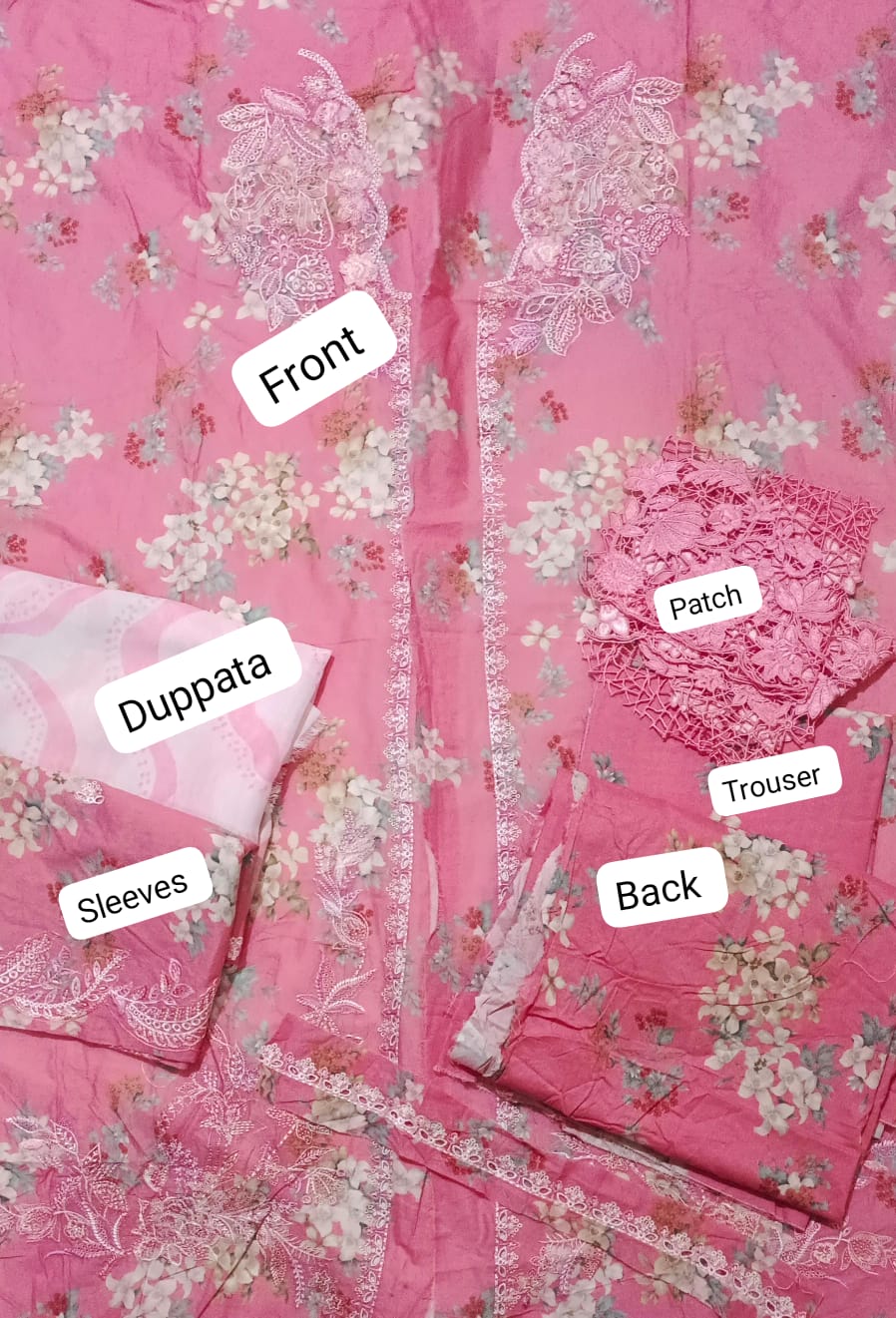 Ayzel by afrozeh emb lawn  3pc