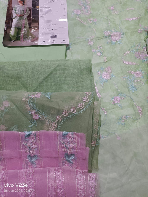 Ayzel by afrozeh digital printed lawn mint green ZWU-0107
