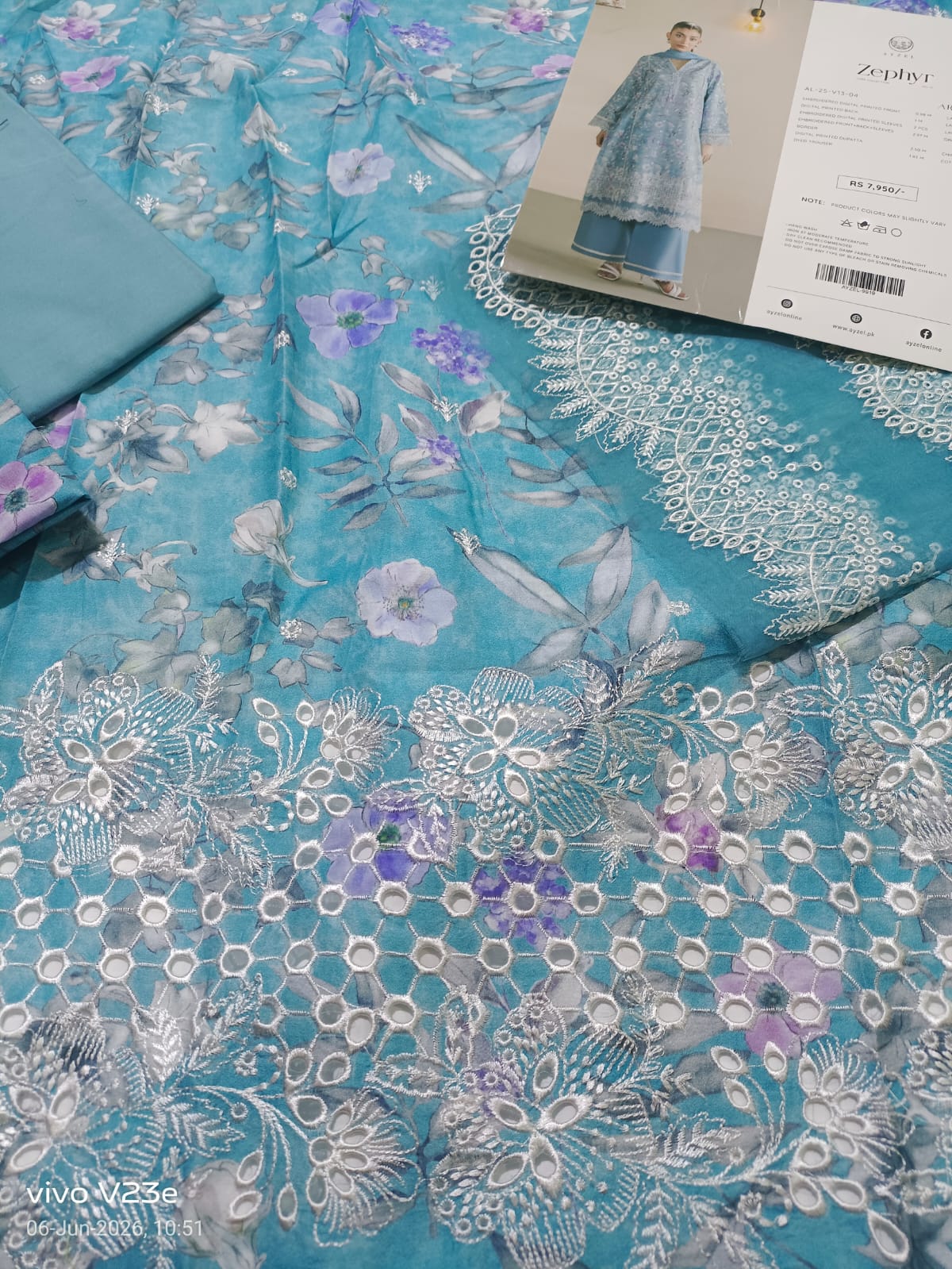Ayzel by afrozeh suit 2026 digital printed emb 2pc