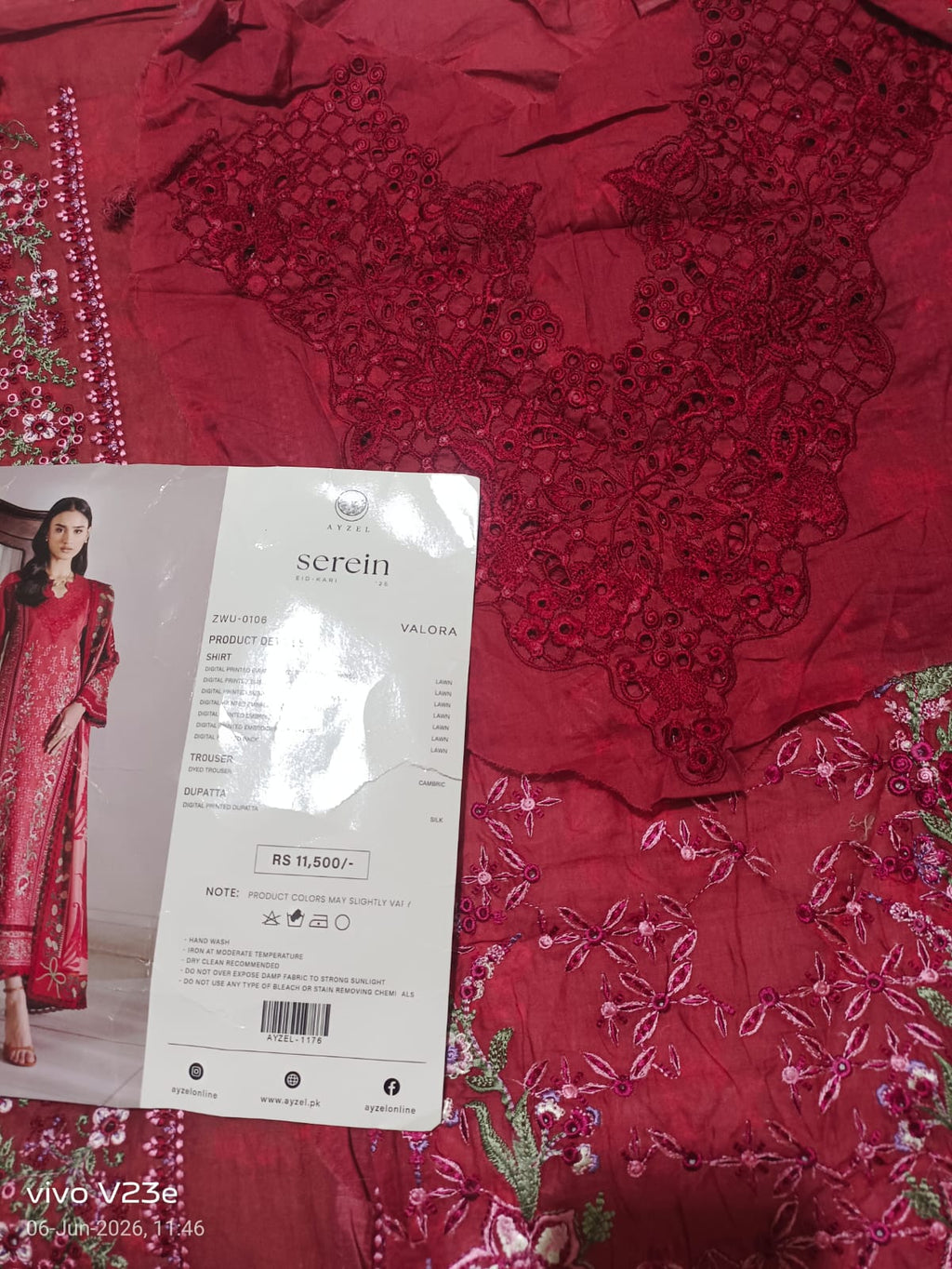 Valora Lawn Suit 2026 -ayzel serein Elegant Summer Dress