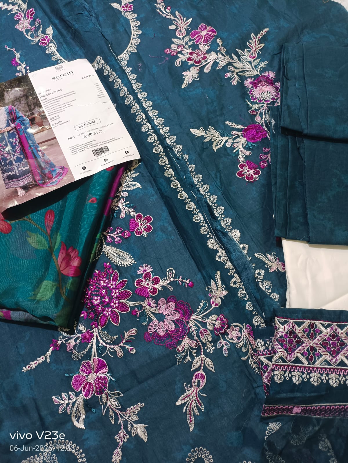 Zenvia Lawn Suit 2026 - Ayzel serein unstited summer BFRESH