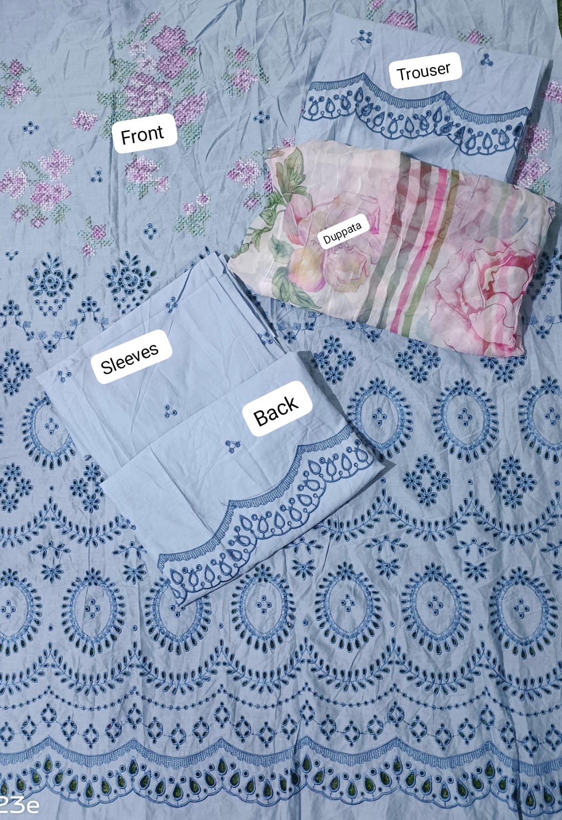 Zarashah jahan emb lawn 2pc (A)